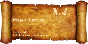 Meyer Larion névjegykártya
